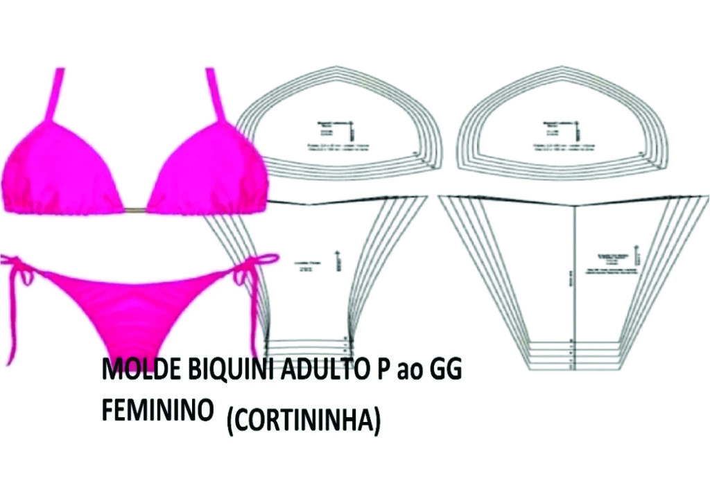 Ref65 Molde Modelagem Molde Biquíni Feminino Cortininha